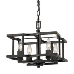 Bellare 13 in. 4-Light Matte Black Semi-Flush Mount by Golden Lighting -Golden Lighting Shop matte black golden lighting flush mount lights 7151 sf blk 1f 1000
