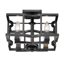 Bellare 13 in. 4-Light Matte Black Semi-Flush Mount by Golden Lighting -Golden Lighting Shop matte black golden lighting flush mount lights 7151 sf blk 4f 1000