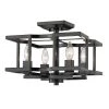 Bellare 13 in. 4-Light Matte Black Semi-Flush Mount by Golden Lighting
