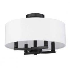 Eliana 15.5 in. 4-Light Matte Black Semi-Flush Mount by Golden Lighting