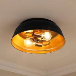 Rebel 2-Light Matte Black Flush Mount by Golden Lighting 10 Rebel 2-Light Matte Black Flush Mount by Golden Lighting -Golden Lighting Shop matte black golden lighting flush mount lights 7313 fm blk 1f 1000