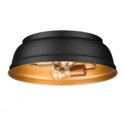 Rebel 2-Light Matte Black Flush Mount by Golden Lighting
