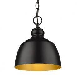 Holmes 1-Light Matte Black Mini Pendant with Matte Black Shade by Golden Lighting 10 Holmes 1-Light Matte Black Mini Pendant with Matte Black Shade by Golden Lighting -Golden Lighting Shop matte black golden lighting pendant lights 0316 m1l blk 4f 1000