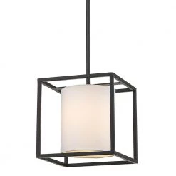 Manhattan 1-Light Mini Pendant in Matte Black by Golden Lighting