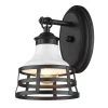 Locklyn 1-Light Matte Black Wall Sconce by Golden Lighting 2 Locklyn 1-Light Matte Black Wall Sconce by Golden Lighting -Golden Lighting Shop matte black golden lighting vanity lighting 1109 1w blk wht 64 1000