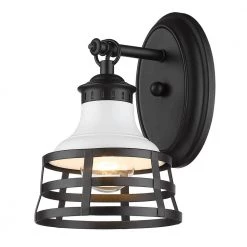 Locklyn 1-Light Matte Black Wall Sconce by Golden Lighting