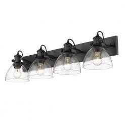 Hines 4-Light Matte Black Vanity Light by Golden Lighting -Golden Lighting Shop matte black golden lighting vanity lighting 3118 ba4 blk sd 1f 1000
