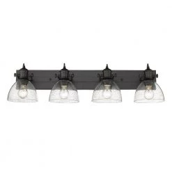 Hines 4-Light Matte Black Vanity Light by Golden Lighting -Golden Lighting Shop matte black golden lighting vanity lighting 3118 ba4 blk sd 4f 1000