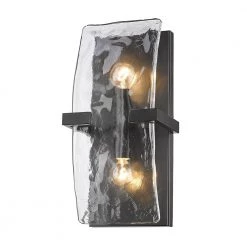 Aenon 2-Light Wall Sconce by Golden Lighting 12 Aenon 2-Light Wall Sconce by Golden Lighting -Golden Lighting Shop matte black golden lighting vanity lighting 3164 wsc blk hwg 1f 1000