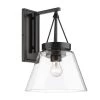Penn 1-Light Matte Black Wall Sconce by Golden Lighting -Golden Lighting Shop matte black golden lighting vanity lighting 3189 wsc blk clr 64 1000
