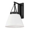 Penn 1 Light Matte Black Wall Sconce with Modern White Shade Shade by Golden Lighting 2 Penn 1 Light Matte Black Wall Sconce with Modern White Shade Shade by Golden Lighting -Golden Lighting Shop matte black golden lighting vanity lighting 3189 wsc blk mws 64 1000
