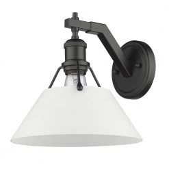 Orwell 1 -conce Black with Opal Glass by Golden Lighting 12 Orwell 1 -conce Black with Opal Glass by Golden Lighting -Golden Lighting Shop matte black golden lighting vanity lighting 3306 1w blk op 1f 1000
