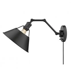 Orwell 9 in. Matte Black Sconce by Golden Lighting -Golden Lighting Shop matte black golden lighting vanity lighting 3306 a1w blk blk 1f 1000