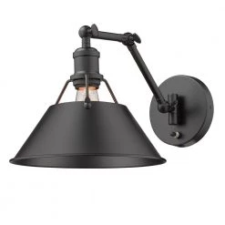 Orwell 9 in. Matte Black Sconce by Golden Lighting -Golden Lighting Shop matte black golden lighting vanity lighting 3306 a1w blk blk 44 1000