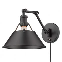 Orwell 9 in. Matte Black Sconce by Golden Lighting