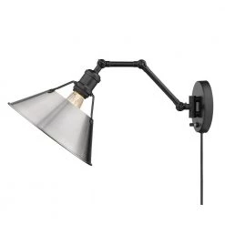 Orwell 9 in. Matte Black Sconce by Golden Lighting -Golden Lighting Shop matte black golden lighting vanity lighting 3306 a1w blk pw 1f 1000