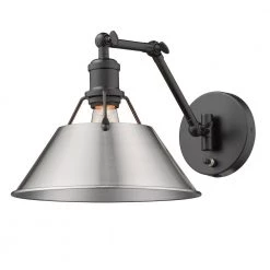 Orwell 9 in. Matte Black Sconce by Golden Lighting -Golden Lighting Shop matte black golden lighting vanity lighting 3306 a1w blk pw 44 1000