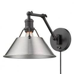 Orwell 9 in. Matte Black Sconce by Golden Lighting