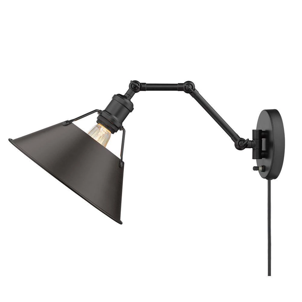 Orwell 9 in. Matte Black Sconce by Golden Lighting 6 Orwell 9 in. Matte Black Sconce by Golden Lighting - Image 4