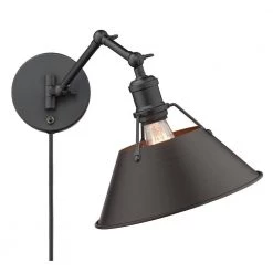 Orwell 9 in. Matte Black Sconce by Golden Lighting 10 Orwell 9 in. Matte Black Sconce by Golden Lighting -Golden Lighting Shop matte black golden lighting vanity lighting 3306 a1w blk rbz 4f 1000