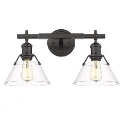Orwell 2-Light Matte Black Bath Vanity by Golden Lighting