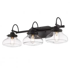 Nash 28.5 in. 3-Light Matte Black Vanity Light by Golden Lighting