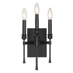 Landon 3 Light Matte Black Wall Sconce by Golden Lighting