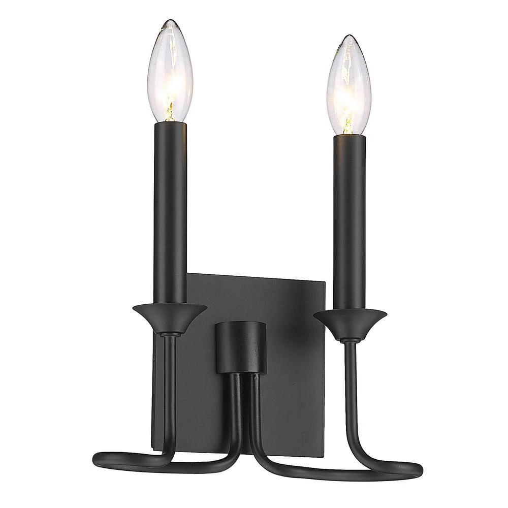 Karson 2 Light Matte Black Wall Sconce by Golden Lighting 6 Karson 2 Light Matte Black Wall Sconce by Golden Lighting - Image 4
