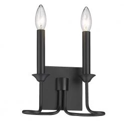 Karson 2 Light Matte Black Wall Sconce by Golden Lighting 13 Karson 2 Light Matte Black Wall Sconce by Golden Lighting -Golden Lighting Shop matte black golden lighting vanity lighting 3512 wsc blk 44 1000