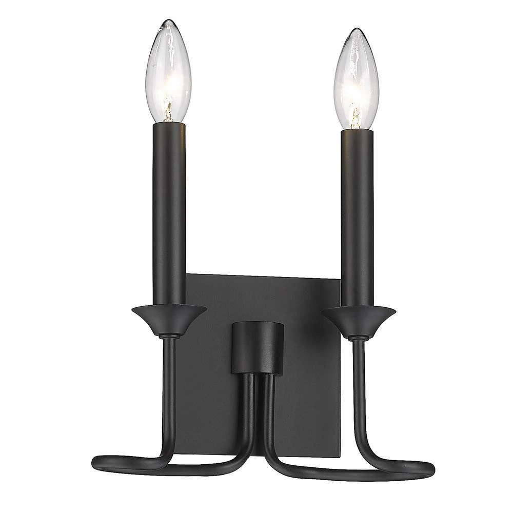 Karson 2 Light Matte Black Wall Sconce by Golden Lighting 7 Karson 2 Light Matte Black Wall Sconce by Golden Lighting - Image 5