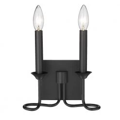 Karson 2 Light Matte Black Wall Sconce by Golden Lighting 11 Karson 2 Light Matte Black Wall Sconce by Golden Lighting -Golden Lighting Shop matte black golden lighting vanity lighting 3512 wsc blk 4f 1000