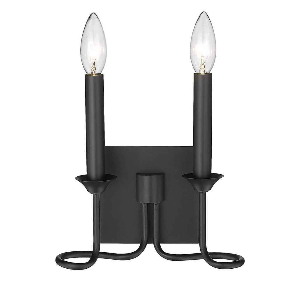 Karson 2 Light Matte Black Wall Sconce by Golden Lighting 5 Karson 2 Light Matte Black Wall Sconce by Golden Lighting - Image 3