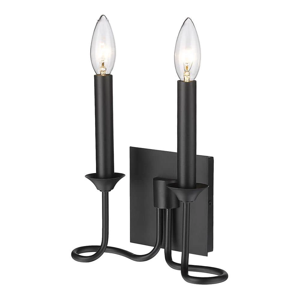 Karson 2 Light Matte Black Wall Sconce by Golden Lighting 3 Karson 2 Light Matte Black Wall Sconce by Golden Lighting