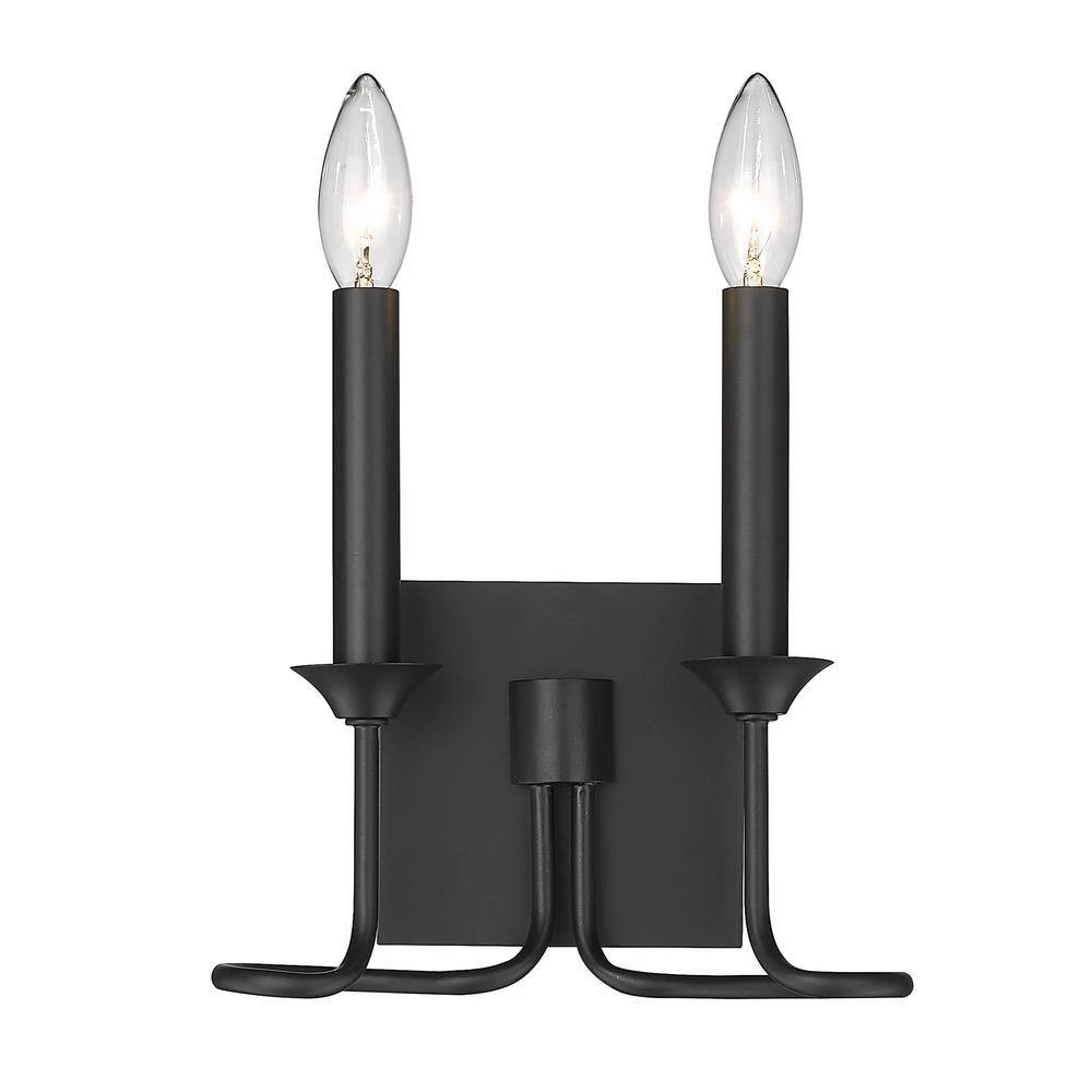 Karson 2 Light Matte Black Wall Sconce by Golden Lighting 4 Karson 2 Light Matte Black Wall Sconce by Golden Lighting - Image 2