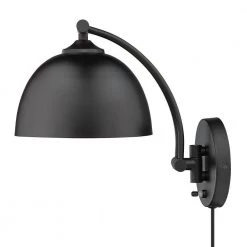 Rey 8 in. Matte Black Sconce by Golden Lighting -Golden Lighting Shop matte black golden lighting vanity lighting 3688 a1w blk blk 1f 1000