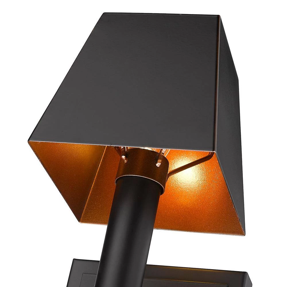 Messina 15 in. Matte Black Sconce by Golden Lighting 5 Messina 15 in. Matte Black Sconce by Golden Lighting - Image 3