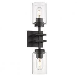 Tribeca 2-Light Matte Black Wall Sconce by Golden Lighting -Golden Lighting Shop matte black golden lighting vanity lighting 6070 2w blk blk 1f 1000