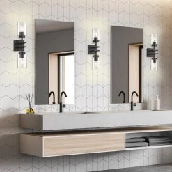 Tribeca 2-Light Matte Black Wall Sconce by Golden Lighting -Golden Lighting Shop matte black golden lighting vanity lighting 6070 2w blk blk fa 1000