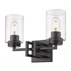 Tribeca 13.5 in. 2-Lights Matte Black Vanity Light by Golden Lighting