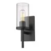 Winslett 4.875 in. 1-Light Matte Black Sconce by Golden Lighting -Golden Lighting Shop matte black golden lighting vanity lighting 7011 1w blk clr 64 1000