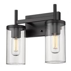 Winslett 8 in. 2-Light Matte Black Vanity Light by Golden Lighting 8 Winslett 8 in. 2-Light Matte Black Vanity Light by Golden Lighting -Golden Lighting Shop matte black golden lighting vanity lighting 7011 ba2 blk clr 4f 1000