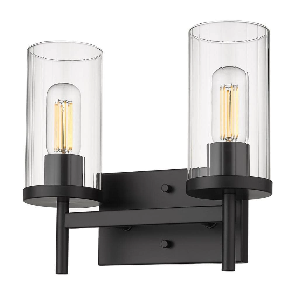 Winslett 8 in. 2-Light Matte Black Vanity Light by Golden Lighting 3 Winslett 8 in. 2-Light Matte Black Vanity Light by Golden Lighting