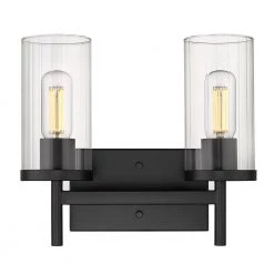 Winslett 8 in. 2-Light Matte Black Vanity Light by Golden Lighting 7 Winslett 8 in. 2-Light Matte Black Vanity Light by Golden Lighting -Golden Lighting Shop matte black golden lighting vanity lighting 7011 ba2 blk clr c3 1000