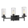 Winslett 8 in. 3-Light Matte Black Vanity Light by Golden Lighting -Golden Lighting Shop matte black golden lighting vanity lighting 7011 ba3 blk clr 64 1000