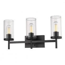 Winslett 8 in. 3-Light Matte Black Vanity Light by Golden Lighting