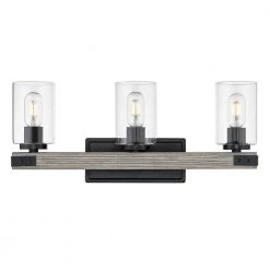 Lowell 10 in. 3-Light Matte Black Vanity Light by Golden Lighting