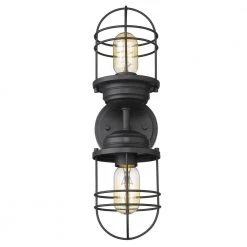 Seaport 4.625 in. 2-Light Matte Black Sconce by Golden Lighting 11 Seaport 4.625 in. 2-Light Matte Black Sconce by Golden Lighting -Golden Lighting Shop matte black golden lighting vanity lighting 9808 2w blk 1f 1000