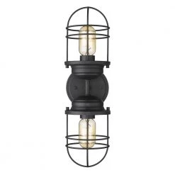 Seaport 4.625 in. 2-Light Matte Black Sconce by Golden Lighting 12 Seaport 4.625 in. 2-Light Matte Black Sconce by Golden Lighting -Golden Lighting Shop matte black golden lighting vanity lighting 9808 2w blk 44 1000