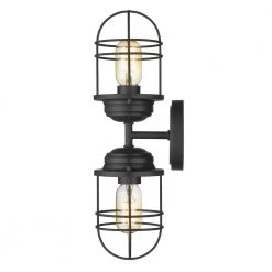 Seaport 4.625 in. 2-Light Matte Black Sconce by Golden Lighting 10 Seaport 4.625 in. 2-Light Matte Black Sconce by Golden Lighting -Golden Lighting Shop matte black golden lighting vanity lighting 9808 2w blk 4f 1000