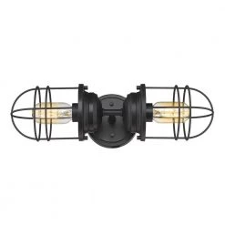 Seaport 4.625 in. 2-Light Matte Black Sconce by Golden Lighting